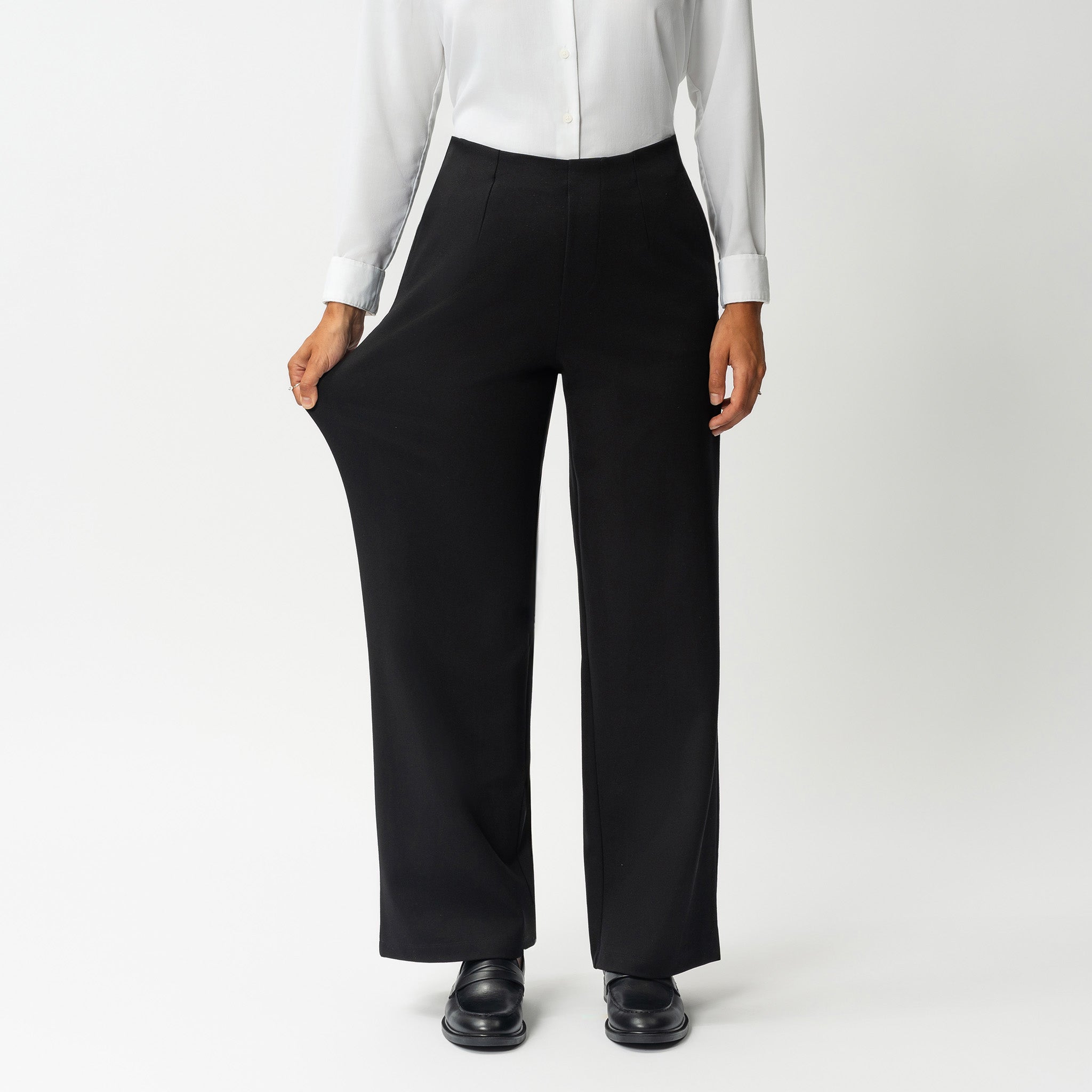 Tailored Ponte Relaxed Trouser - Ninepine