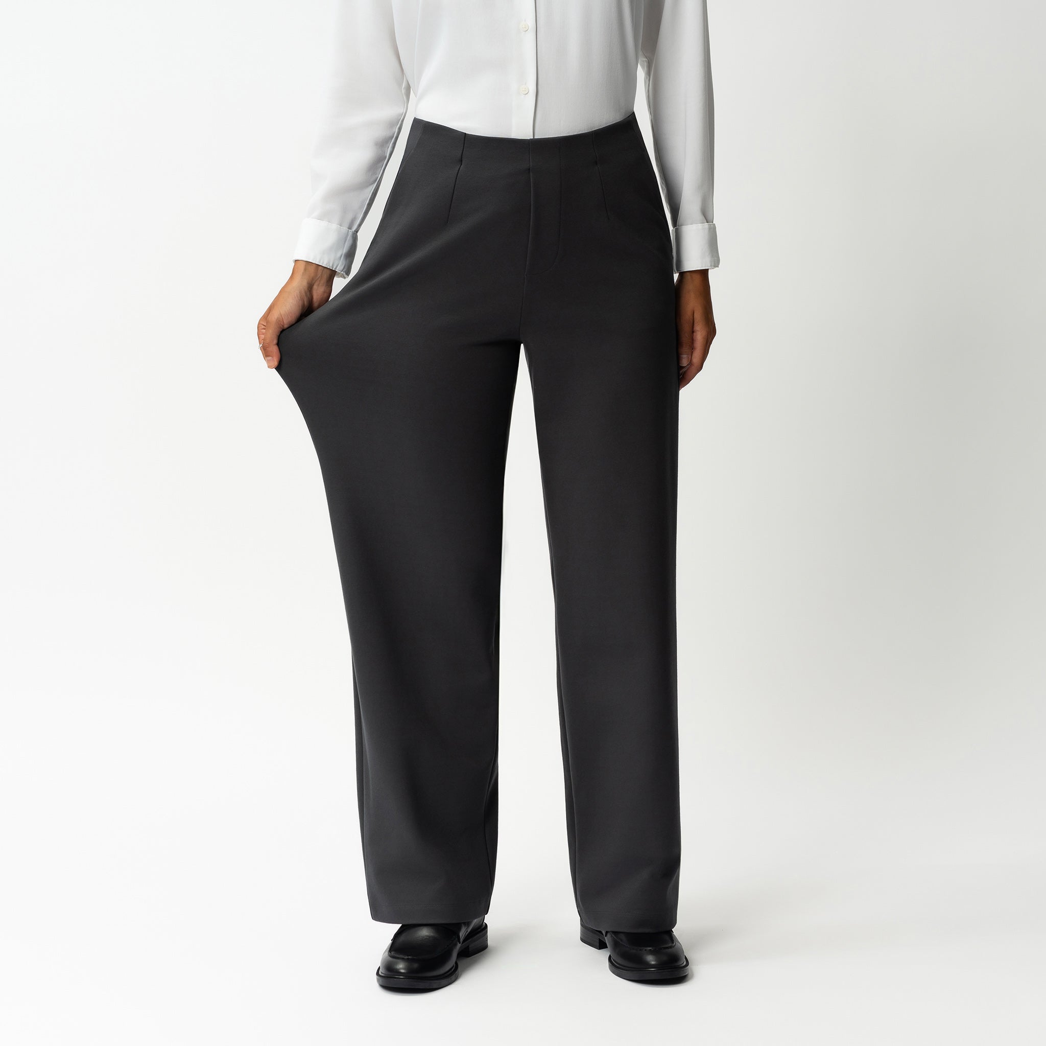 Tailored Ponte Relaxed Trouser - Ninepine