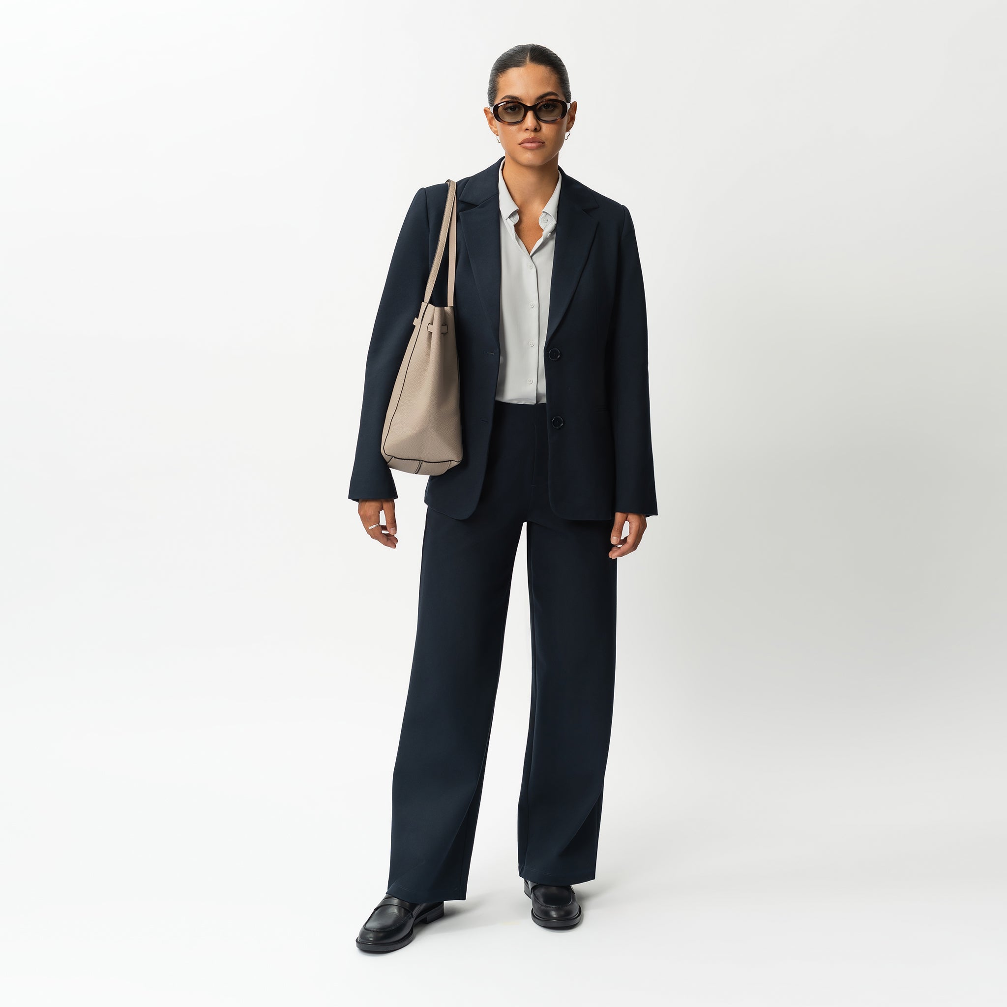 Tailored Ponte Relaxed Trouser - Ninepine