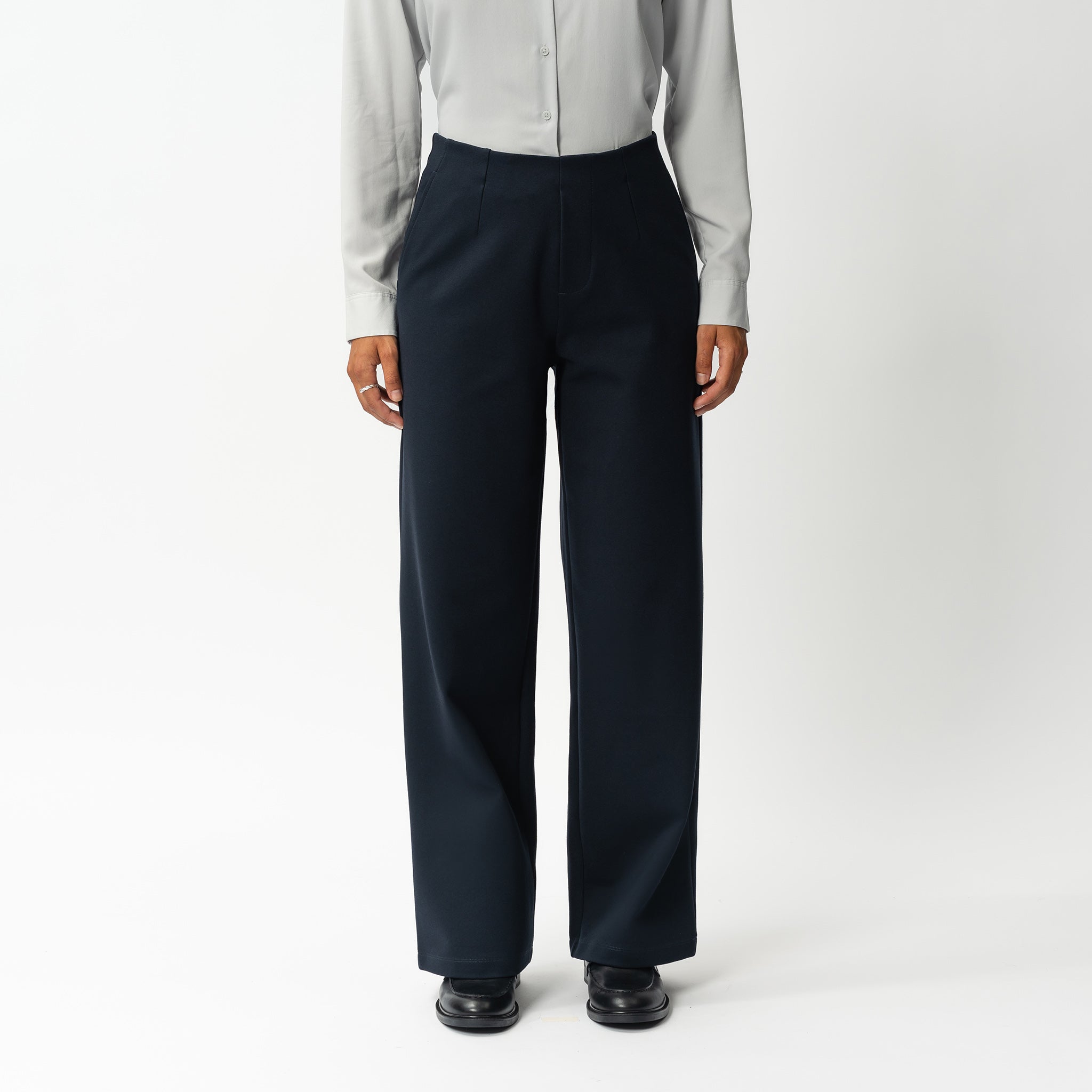 Tailored Ponte Relaxed Trouser - Ninepine