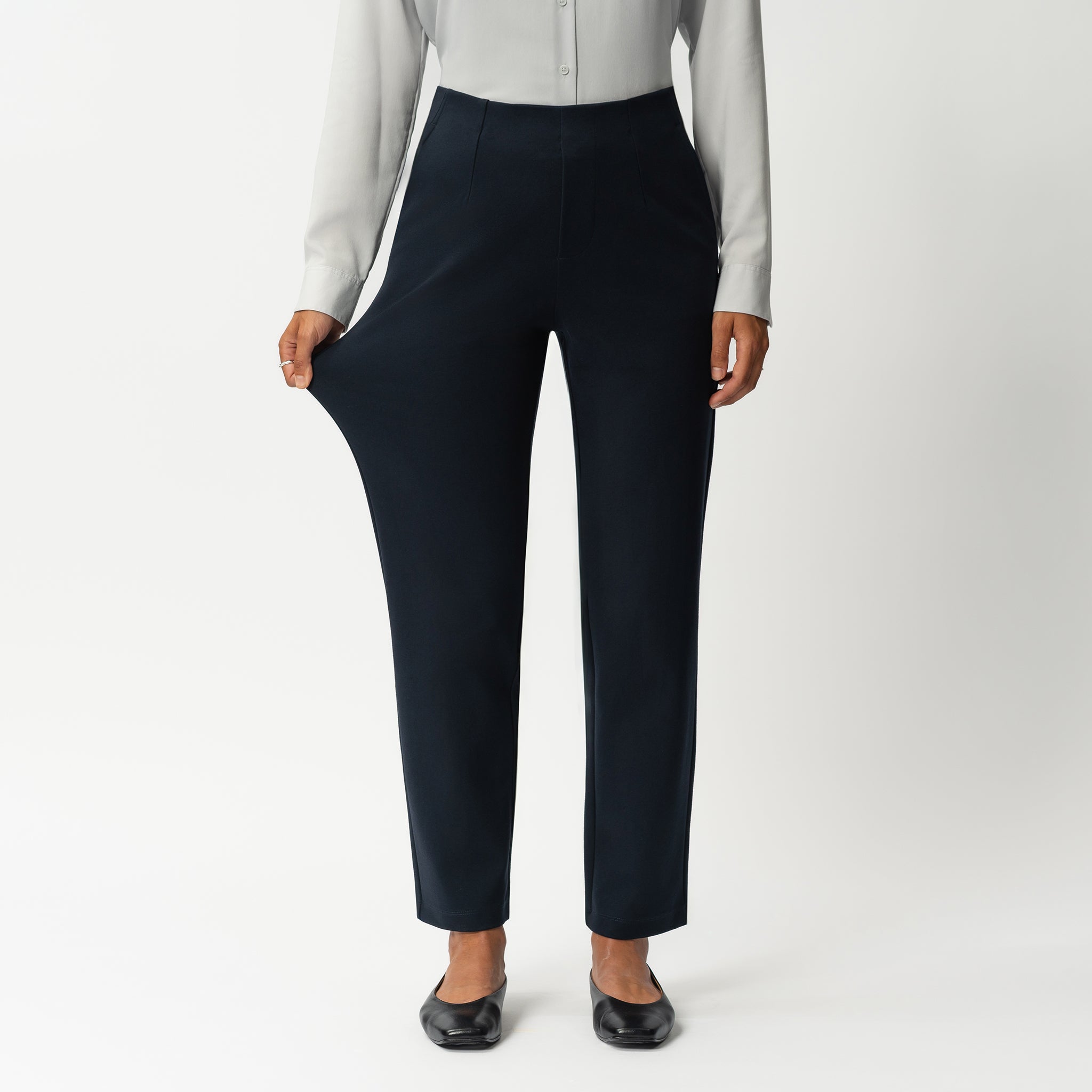 Tailored Ponte Straight Trouser - Ninepine