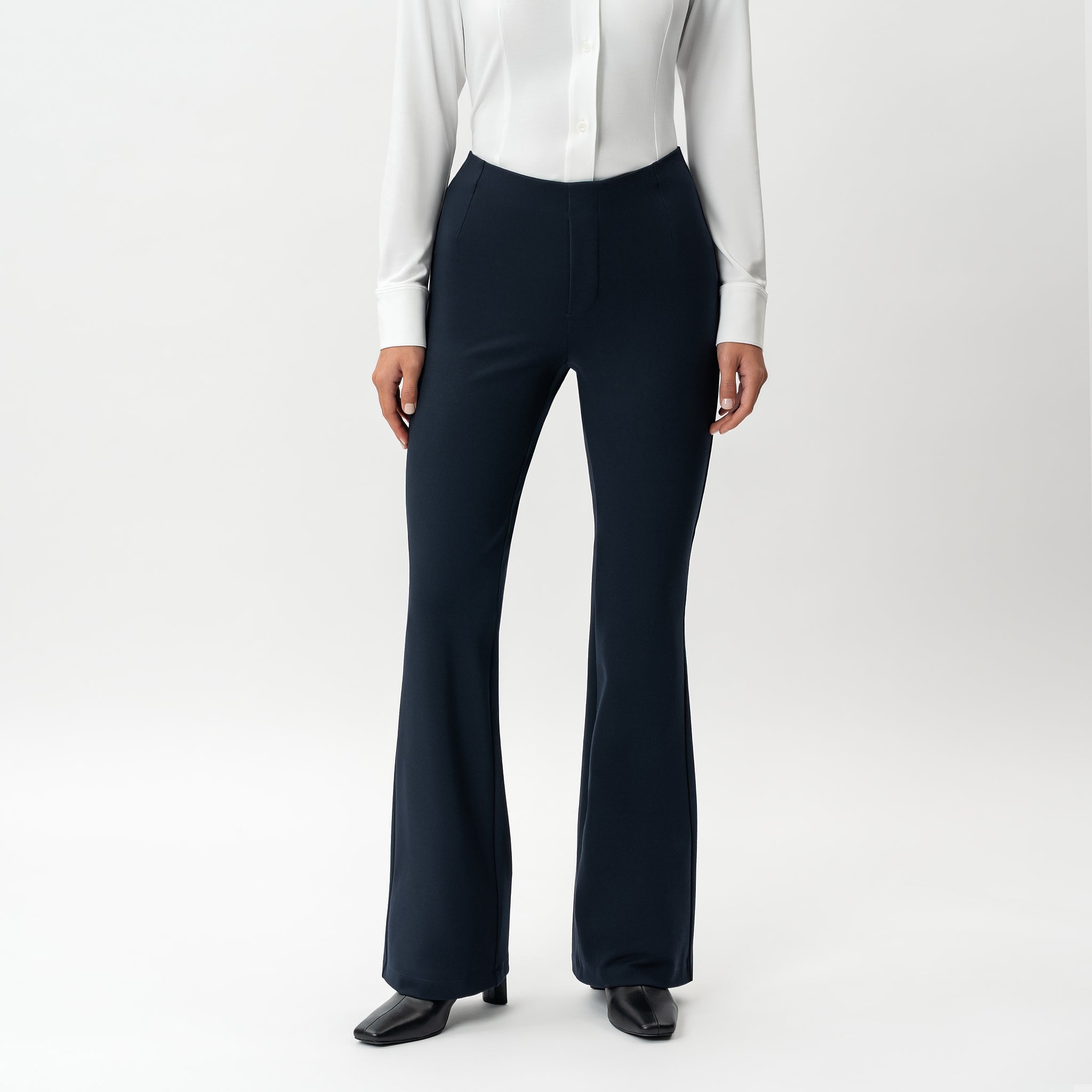 Ninepine - Tailored Ponte Bootcut Trouser Navy 28 Ninepine - Tailored Ponte Bootcut Trouser Navy 28