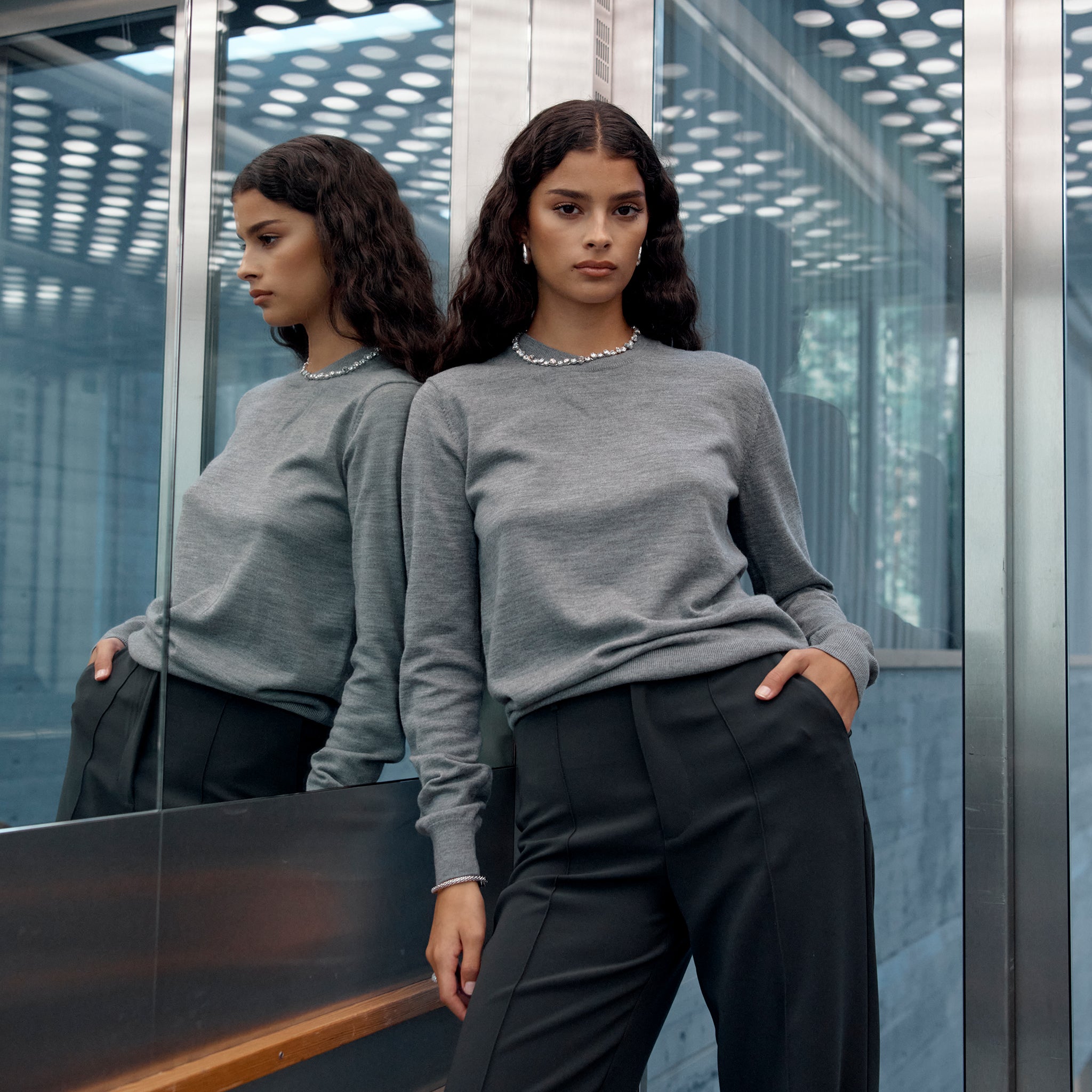 Pullover mit Rundhalsausschnitt aus Merinowolle – Ninepine