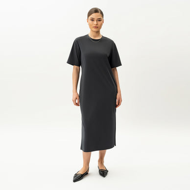 Ninepine - Summer T-Shirt Dress Dark Grey Regular S