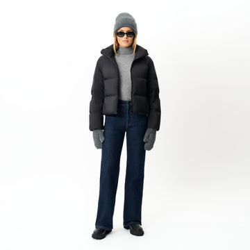 Fakanhui Fleece gevoerde damesjeans met wijde pijpen, winter Fakanhui Fleece gevoerde damesjeans met wijde pijpen, winter