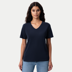 Tailliertes Pima-T-Shirt mit V-Ausschnitt – Nicht gelistet – Ninepine