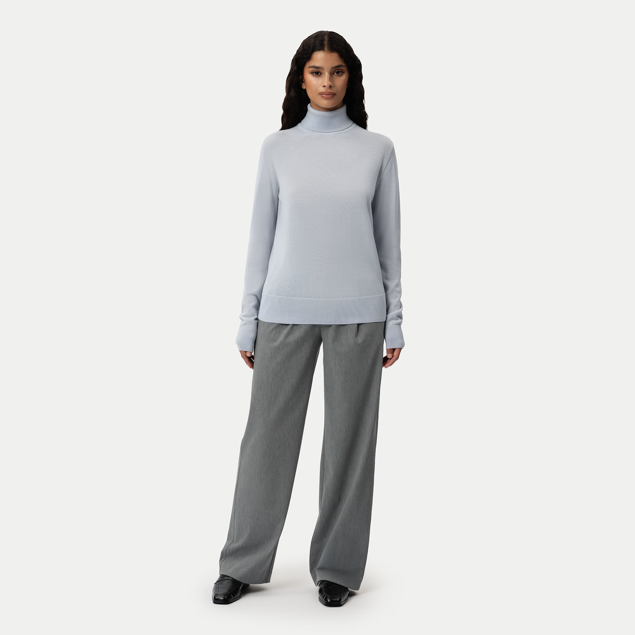 Merino Wool Relaxed Turtleneck - Ninepine