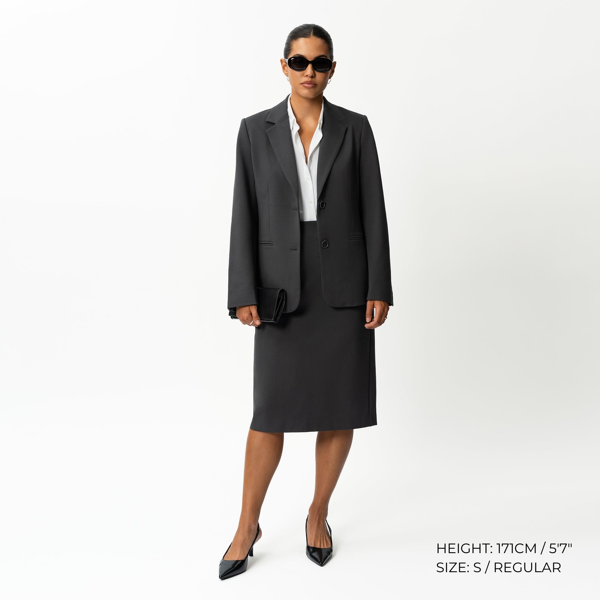 Tailored Ponte Midi Skirt - Ninepine