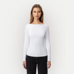 Soft Boatneck Long-sleeve White