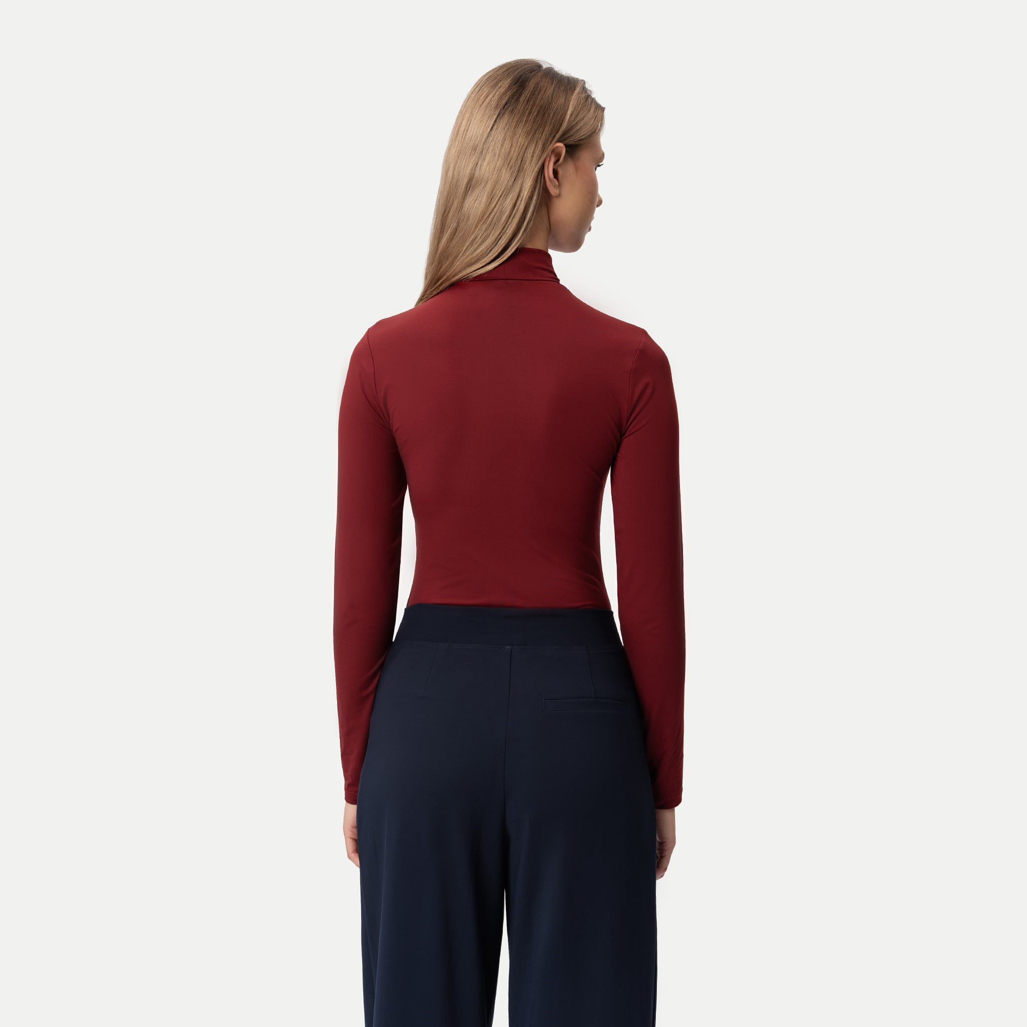 Soft Turtleneck Long-sleeve Burgundy