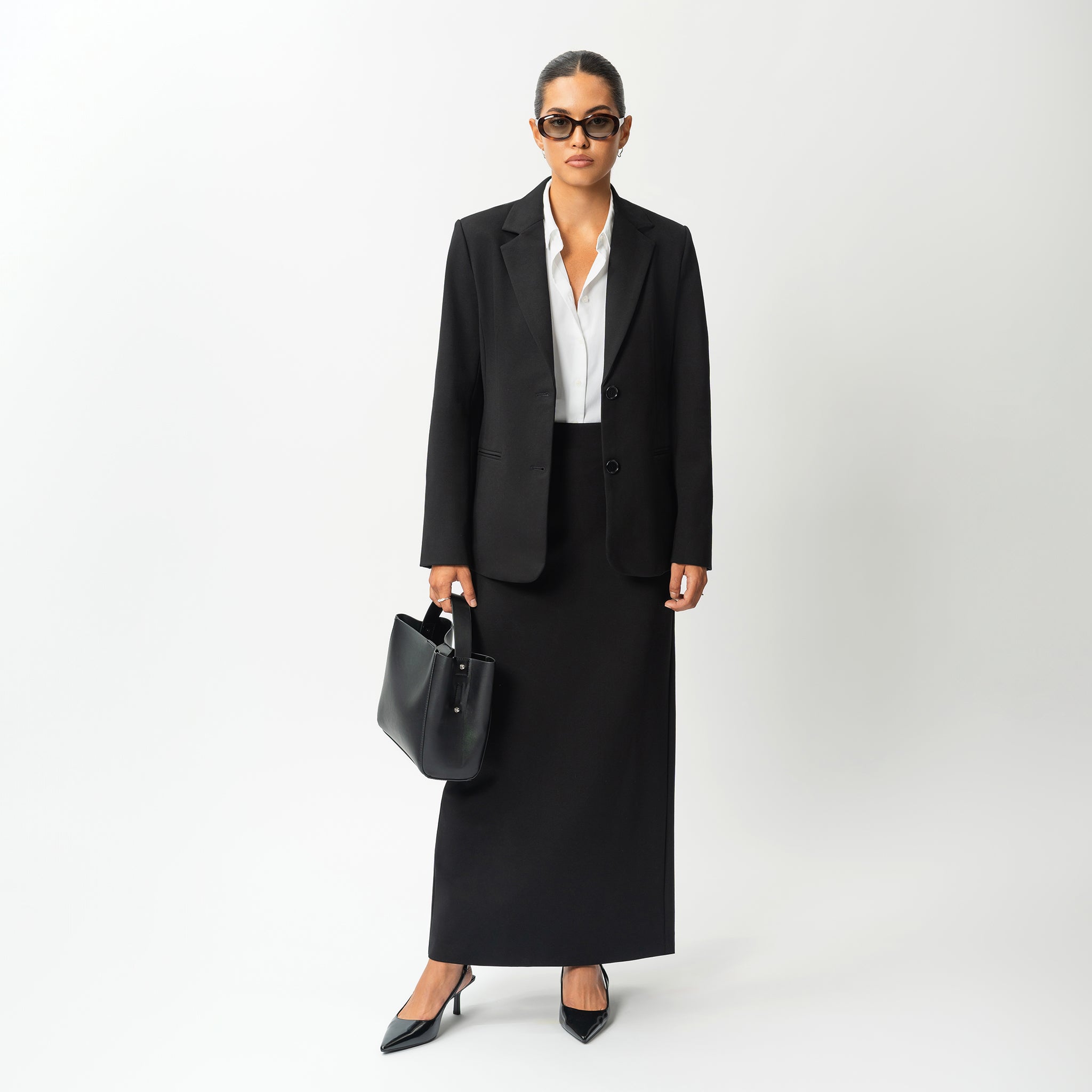 Maßgeschneiderter Ponte-Maxirock – Ninepine