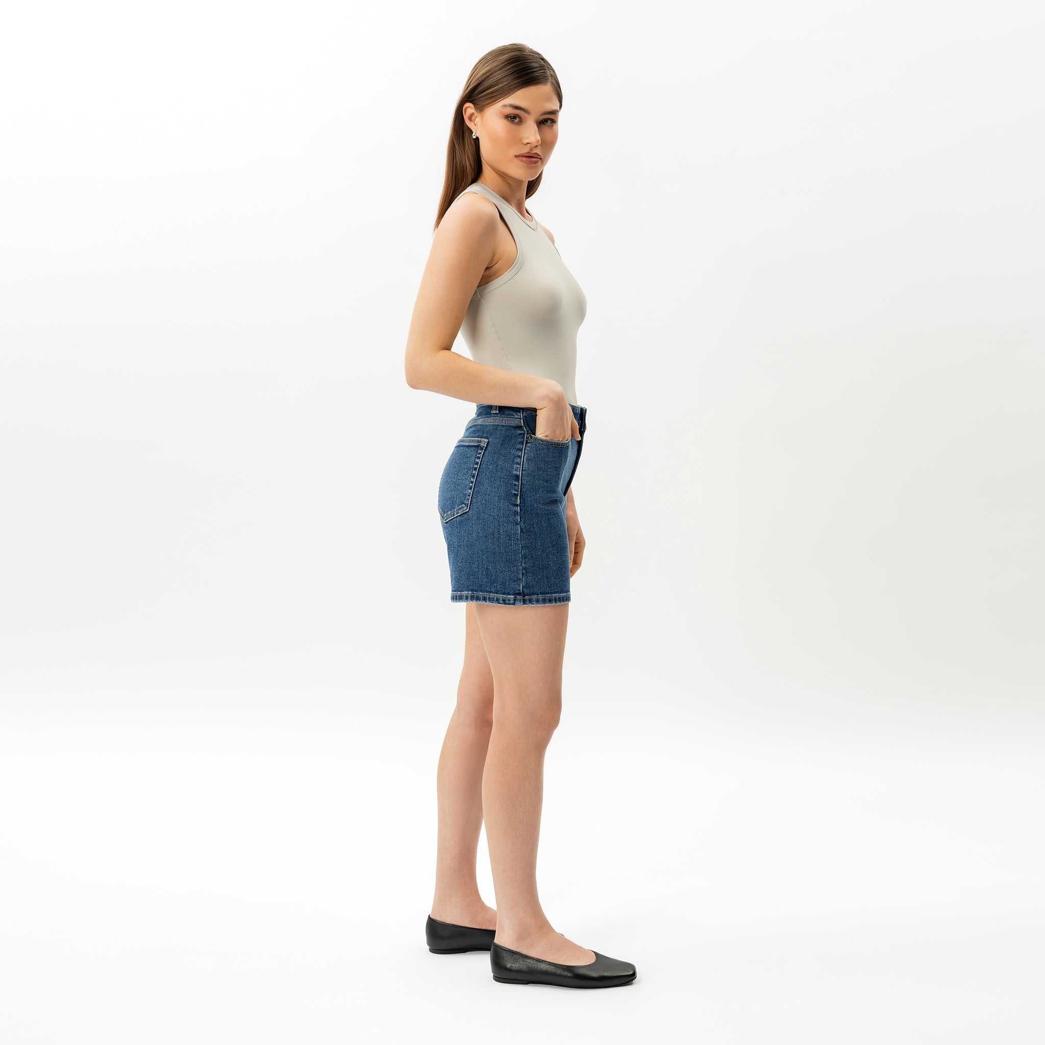 Elastische ComfortDenim™-Shorts – Ninepine