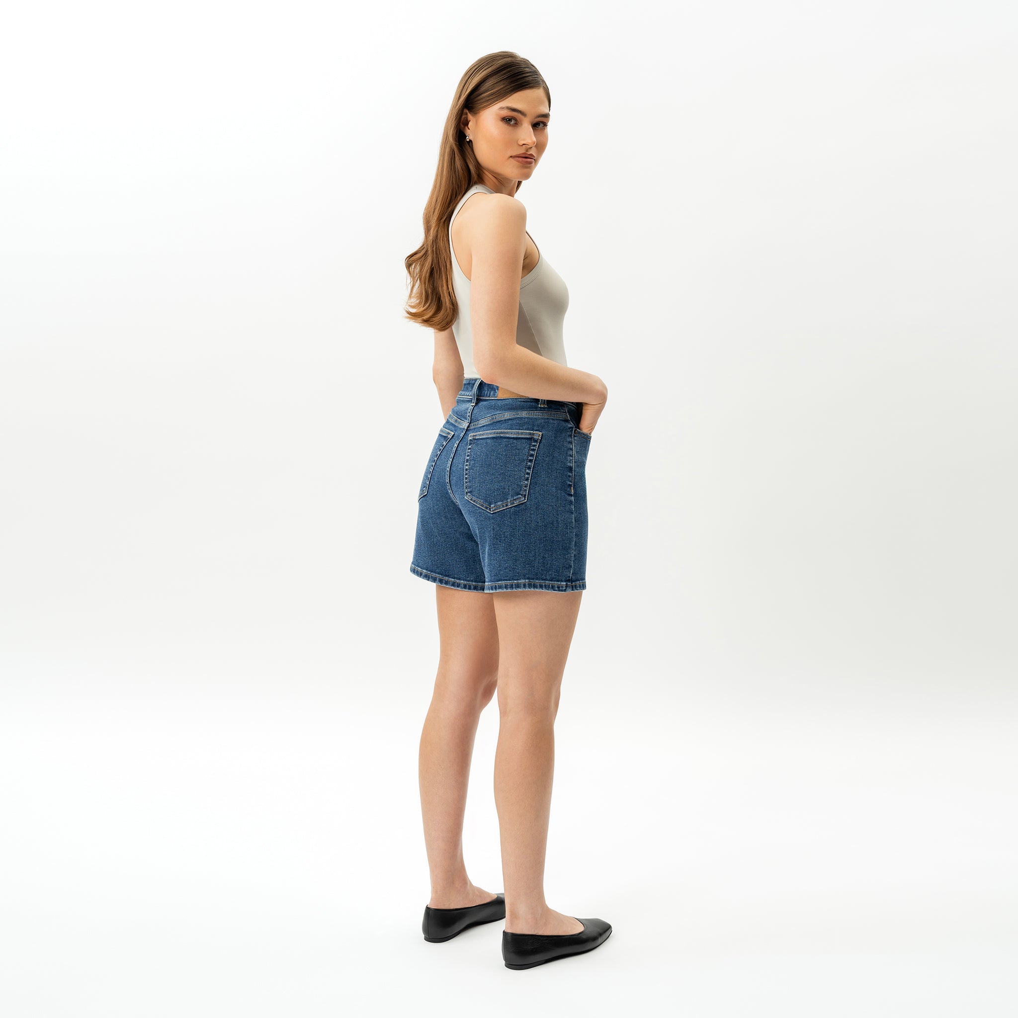 Elastische ComfortDenim™-Shorts – Ninepine