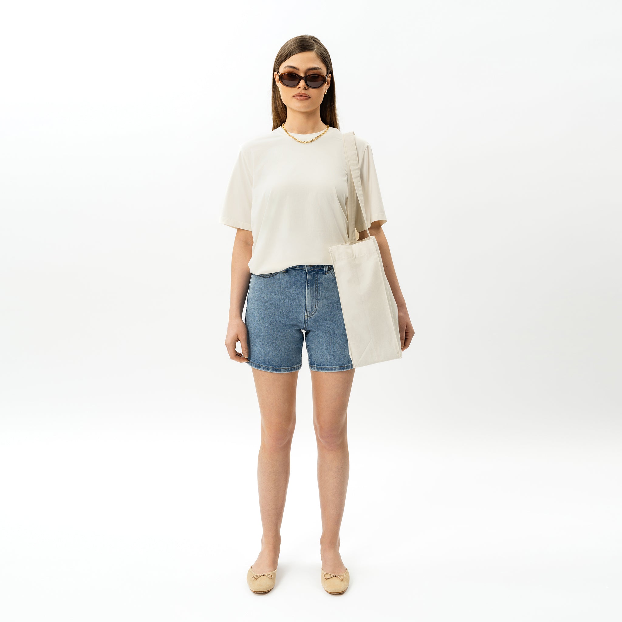 Elastische ComfortDenim™-Shorts – Ninepine