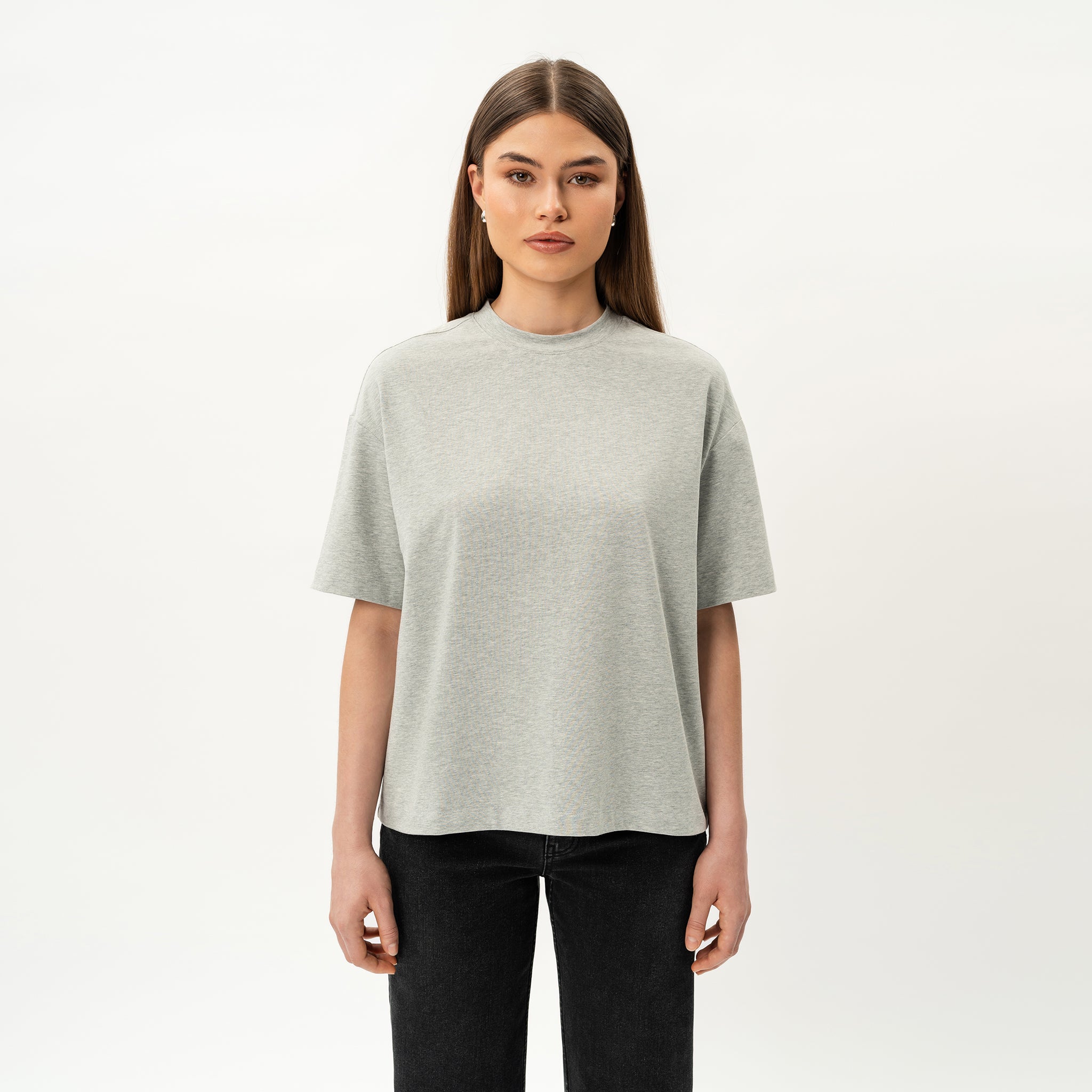 Übergroßes, kastenförmiges Pima-T-Shirt – Ninepine