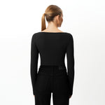 Weiches Langarmshirt mit U-Boot-Ausschnitt – Ninepine