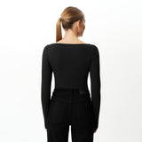 Weiches Langarmshirt mit U-Boot-Ausschnitt – Ninepine