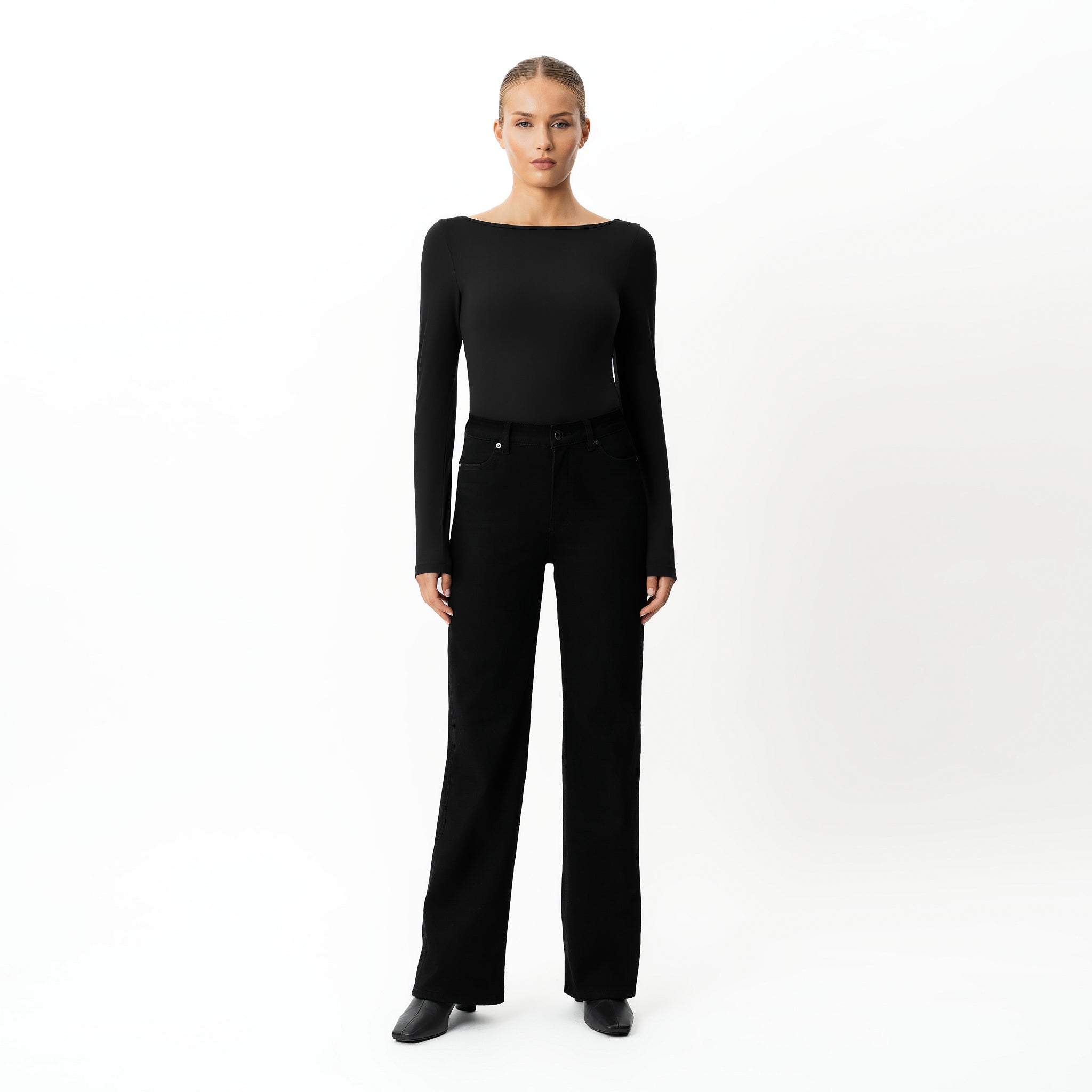 Weiches Langarmshirt mit U-Boot-Ausschnitt – Ninepine