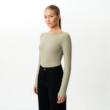 Weiches Langarmshirt mit U-Boot-Ausschnitt – Ninepine