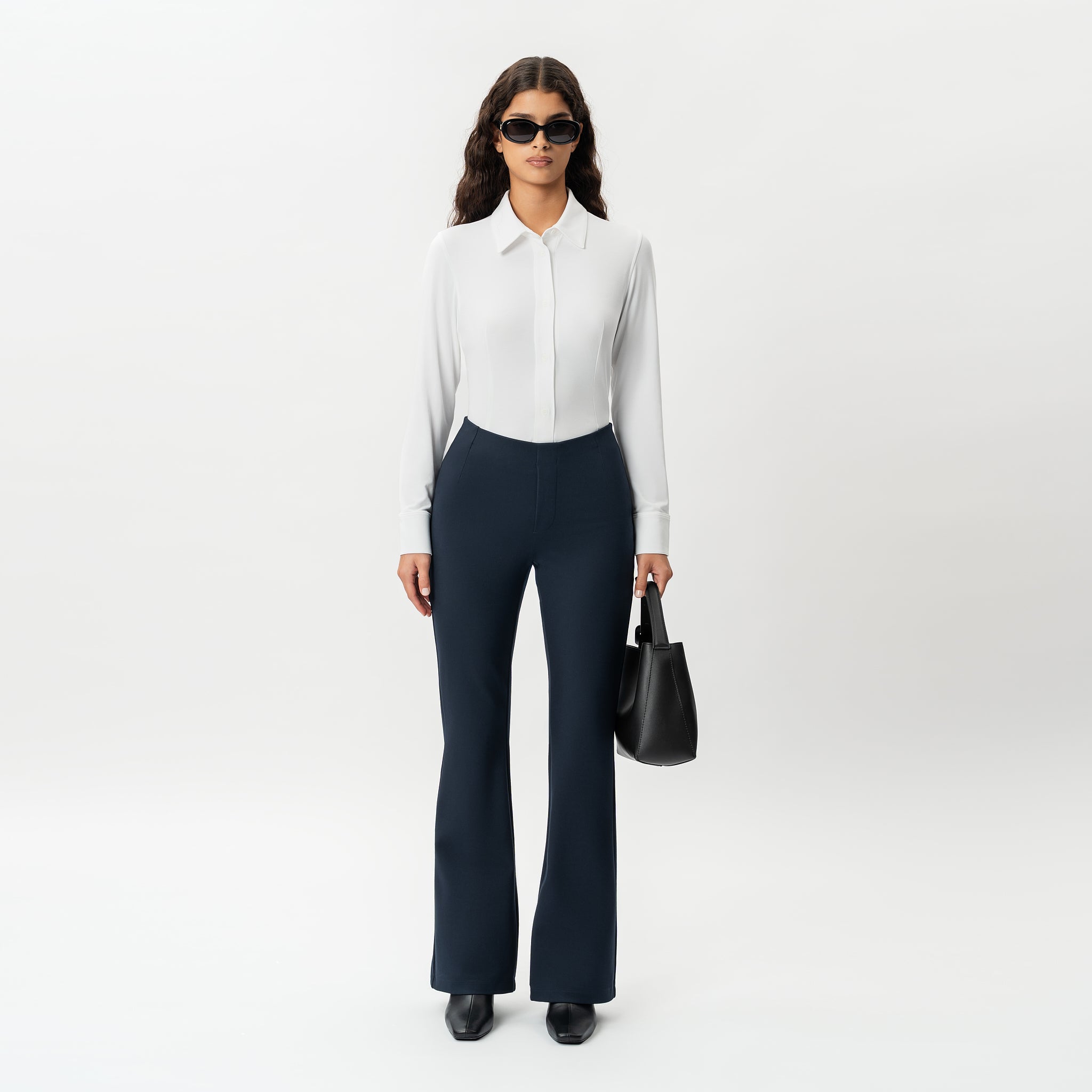 Maßgeschneiderte Ponte-Bootcut-Hose – Ninepine