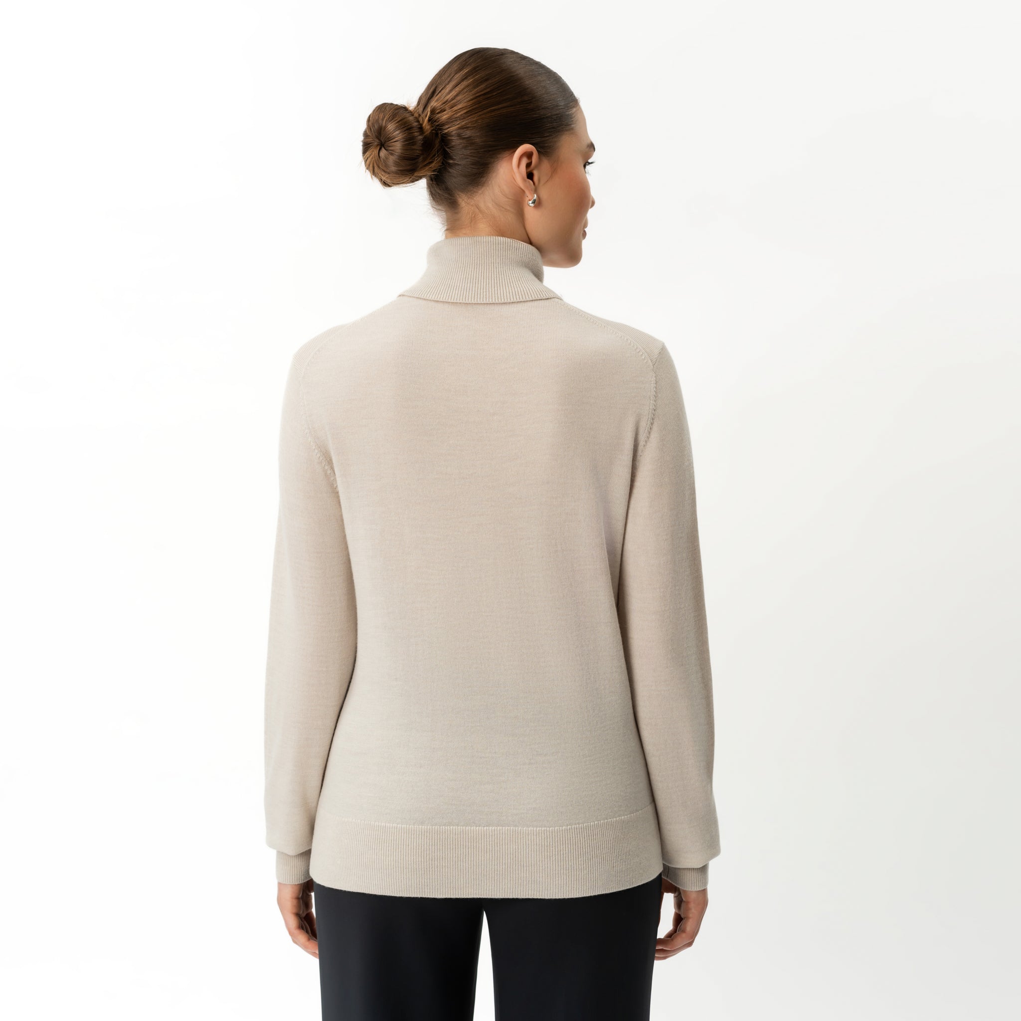 Merinowolle, lockerer Rollkragenpullover – Ninepine