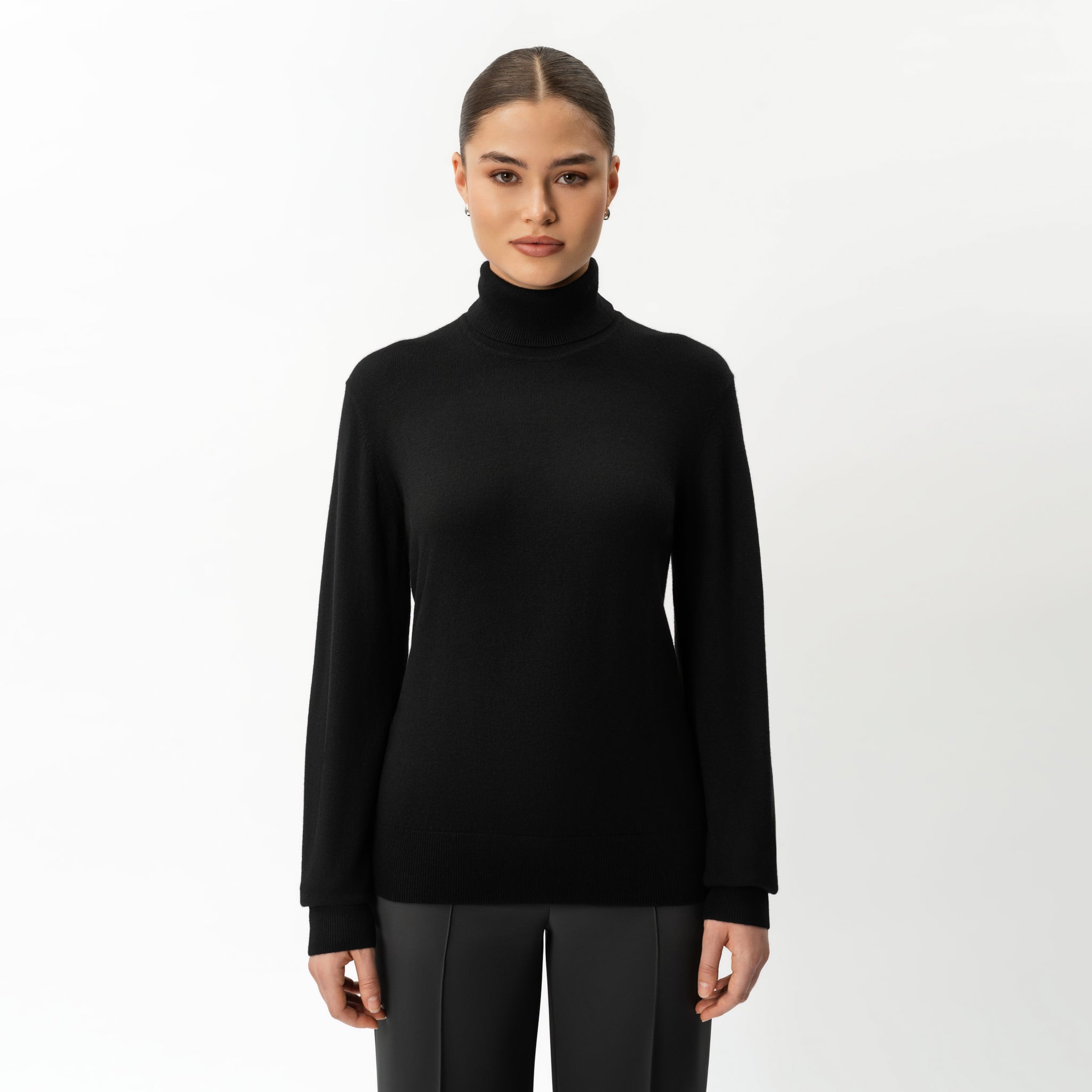 Merinowolle, lockerer Rollkragenpullover – Ninepine