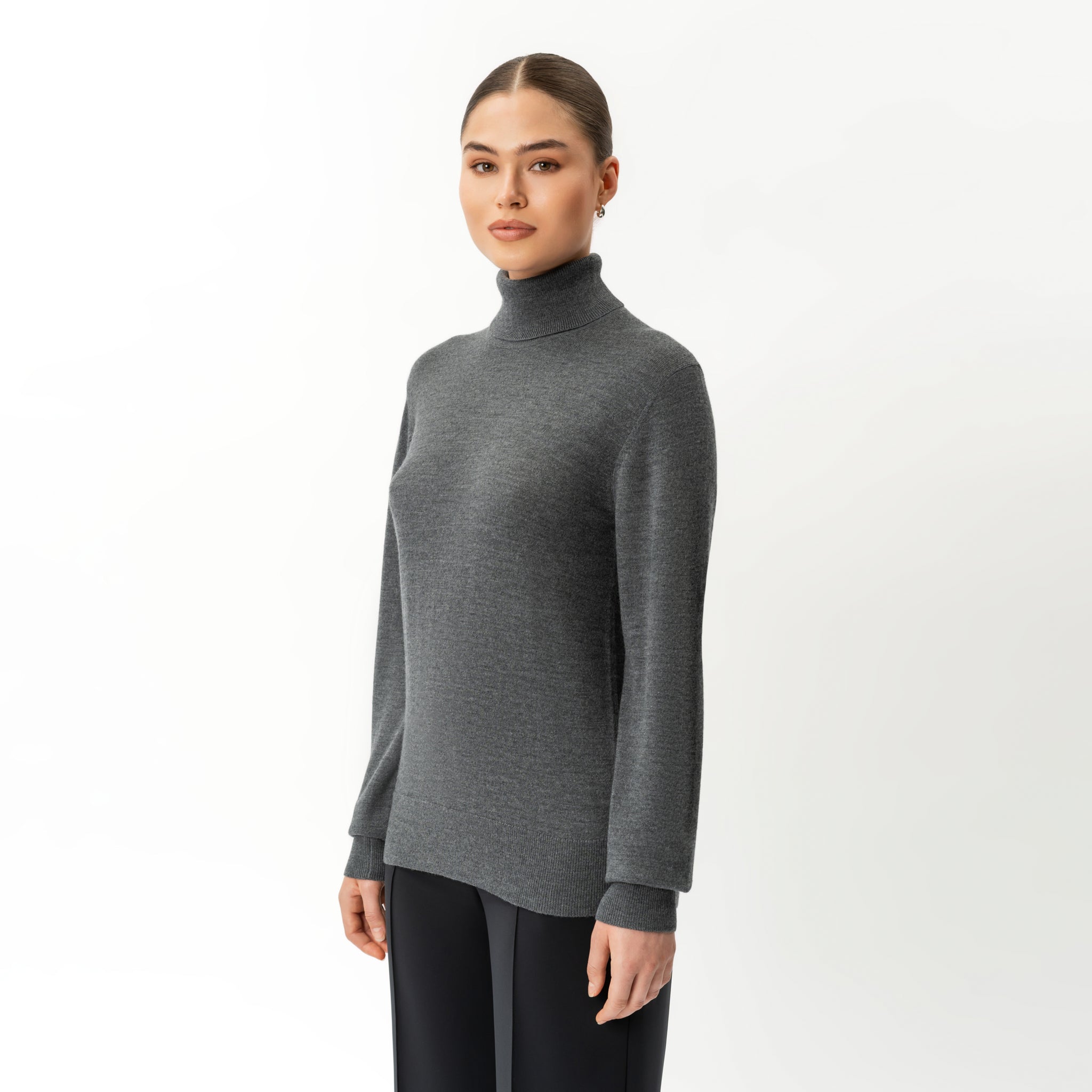 Merinowolle, lockerer Rollkragenpullover – Ninepine