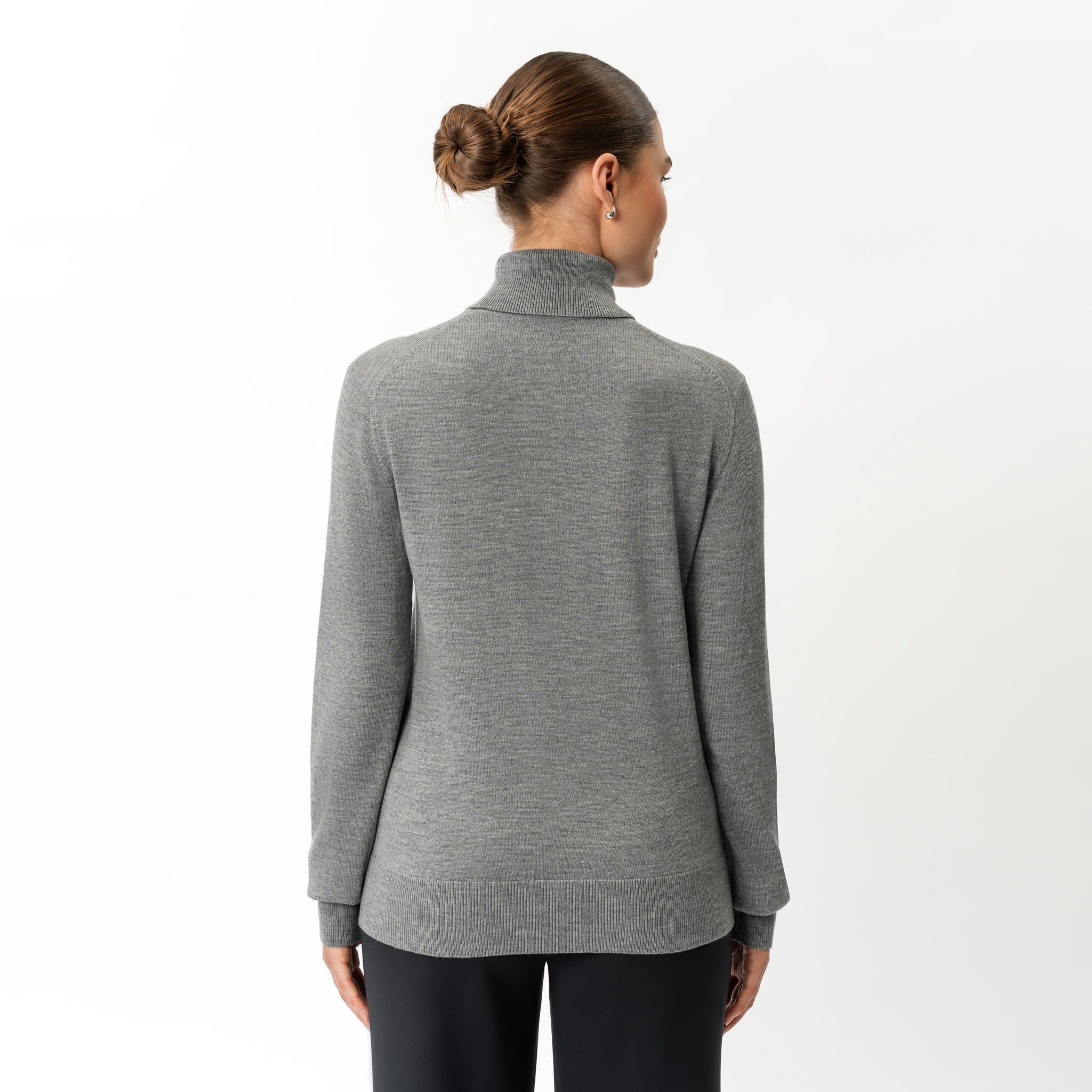 Merinowolle, lockerer Rollkragenpullover – Ninepine