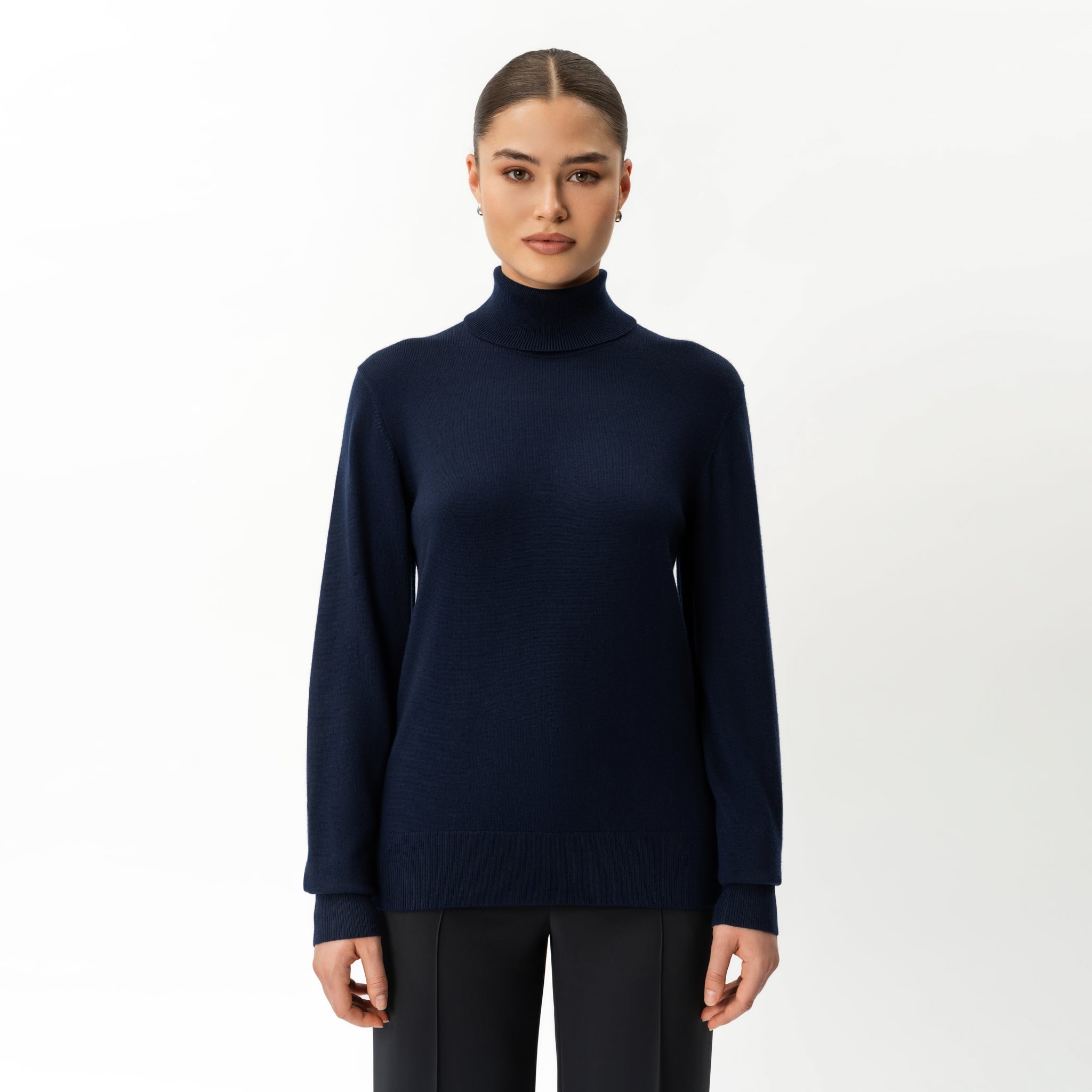 Merinowolle, lockerer Rollkragenpullover – Ninepine