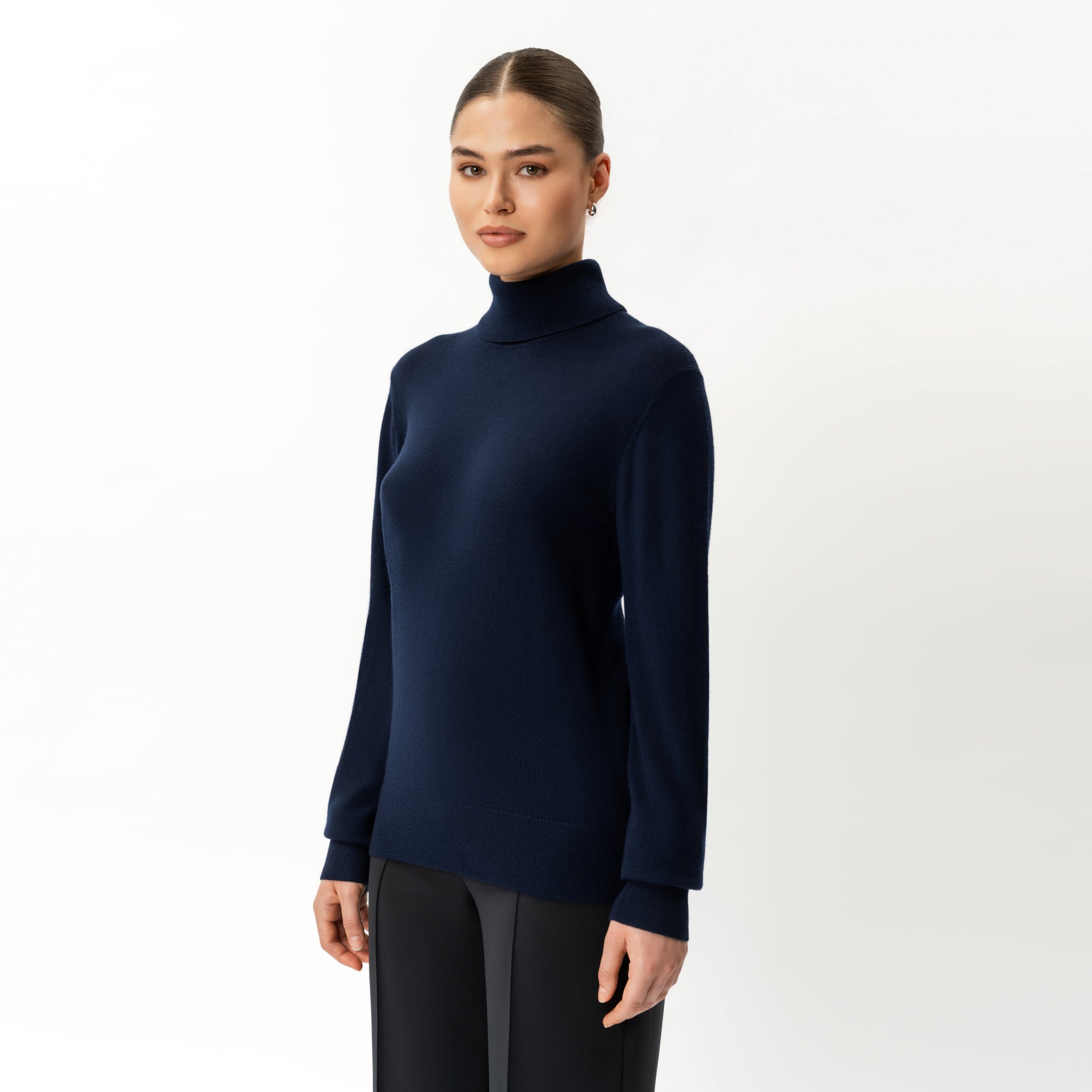 Merinowolle, lockerer Rollkragenpullover – Ninepine